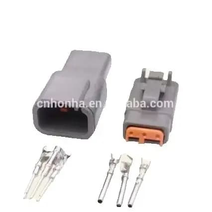 Spedizione Gratuita Connettore a 3 Pin Deutsch DTM Grigio Impermeabile Femmina Maschio Auto Plug DTM06-3S DTM04-3P