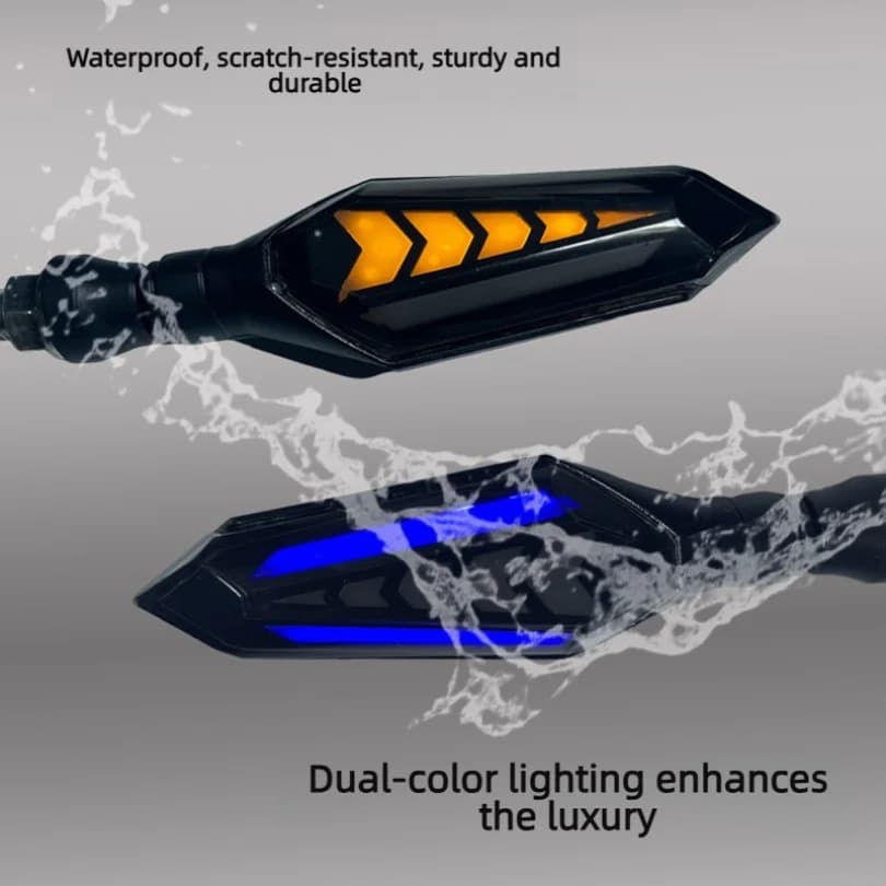 Luce LED Sequenziale per Moto 12V, Indicatore di Direzione a Freccia Doppia Laterale, Lampada Indicatrice Scorrevole, Accessori Modificati per Moto Fuoristrada