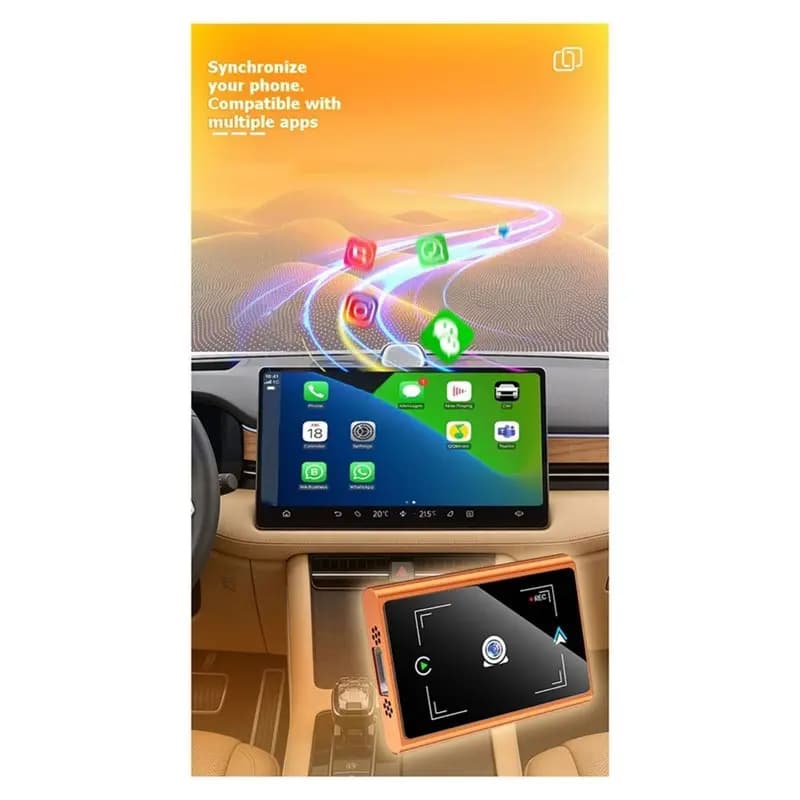 Super Wide Angle Baby Monitor With Voice Assistant Wireless Carplay& Android Auto Night Vision 5Ghz Wifi Car-B51B