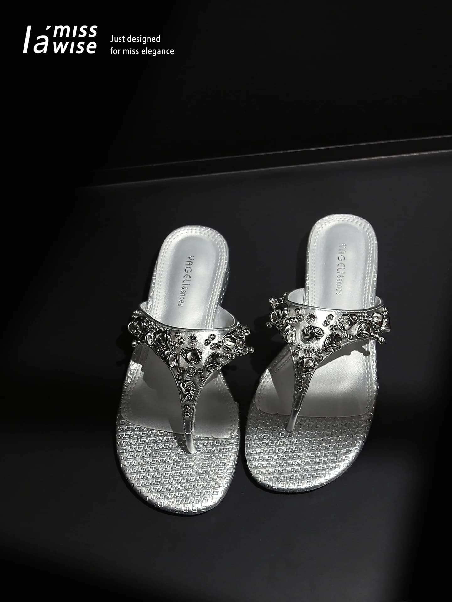 Sandali con Tacco Basso e Spesso, Ciabatte Estive da Spiaggia, Comode Scarpe Casual Slip-On da Donna Lamisswise