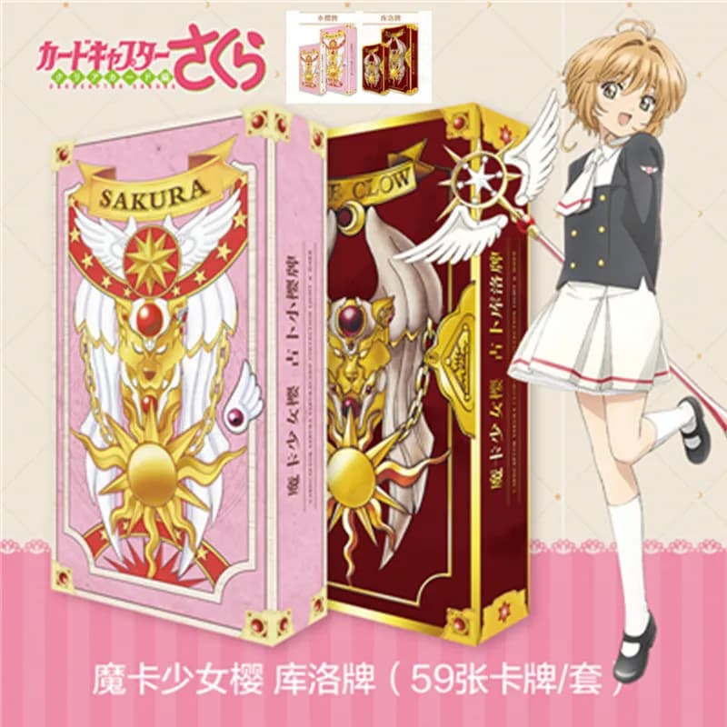 Boxed 59 pz/set New Anime Card Captor KINOMOTO SAKURA kawaii figure Clow Card SAKURA CARD tarocchi Cosplay puntelli carte da gioco regali