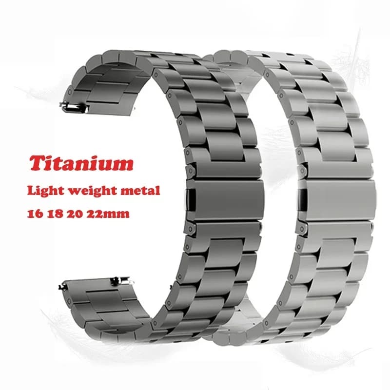 Cinturino in metallo titanio 22mm 20mm 18mm 16mm cinturino cinturino universale a sgancio rapido cinturino di ricambio per orologio intelligente business