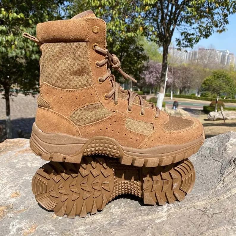 2025 Stivali da alpinismo nel deserto antiforatura con cerniera alta ultraleggera resistente all'usura da uomo all'aperto traspirante in rete estiva