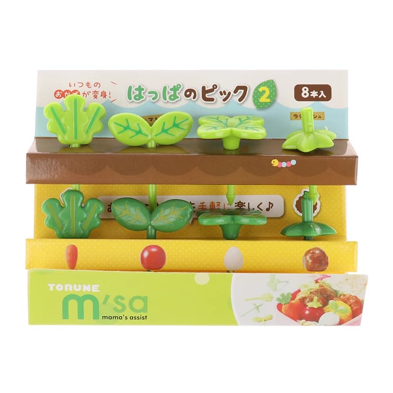 8 pz frutta forchetta stuzzicadenti foglie decorazione in plastica Lunch Box Bento accessori piccola insalata piccola forchetta Mini Cake Picks per i bambini
