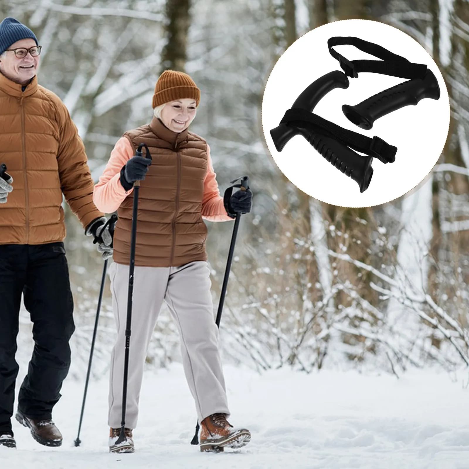 2 Pieces Black Plastic Spare Parts for Trekking Sticks with Hiking, Climbing and Stroller Sticks