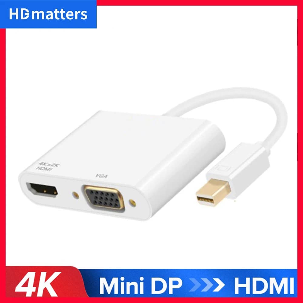 Adapter Mini DisplayPort to HDMI 4K 60Hz/30Hz/1080P 60Hz for Apple Mac video adapter Thunderbolt Mini DP cable to HDMI HDTV