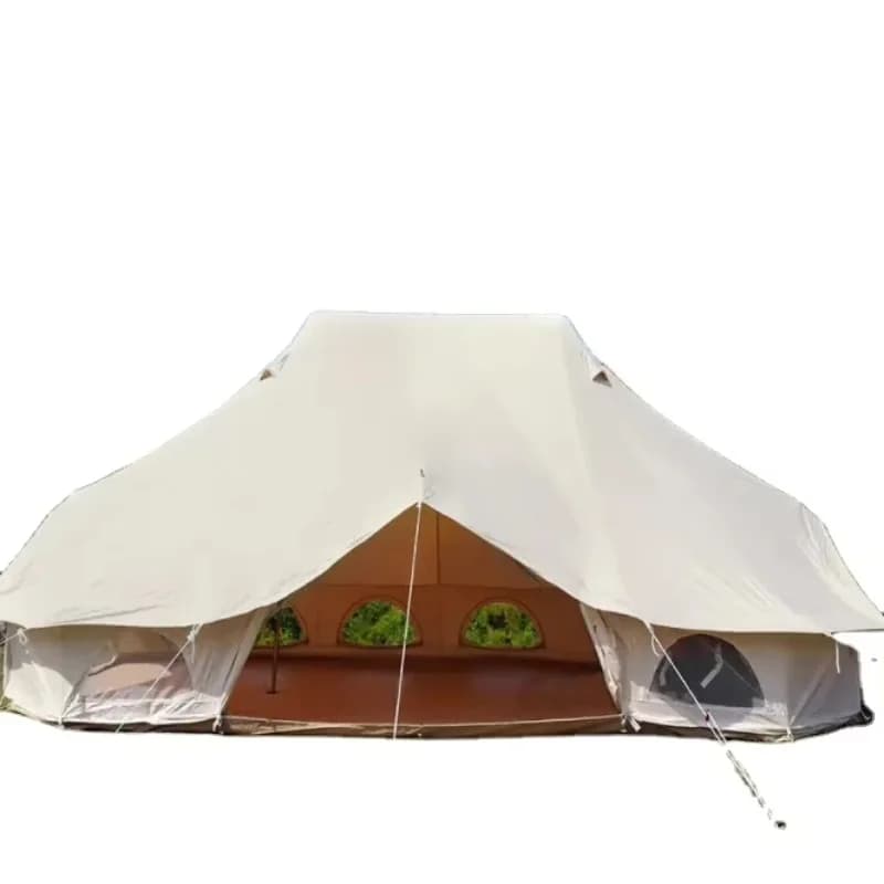 2026 Tent emperor in cotton canvas 6M Large 3-door tent with stove hole on the roof for 8-12 people camping family holiday