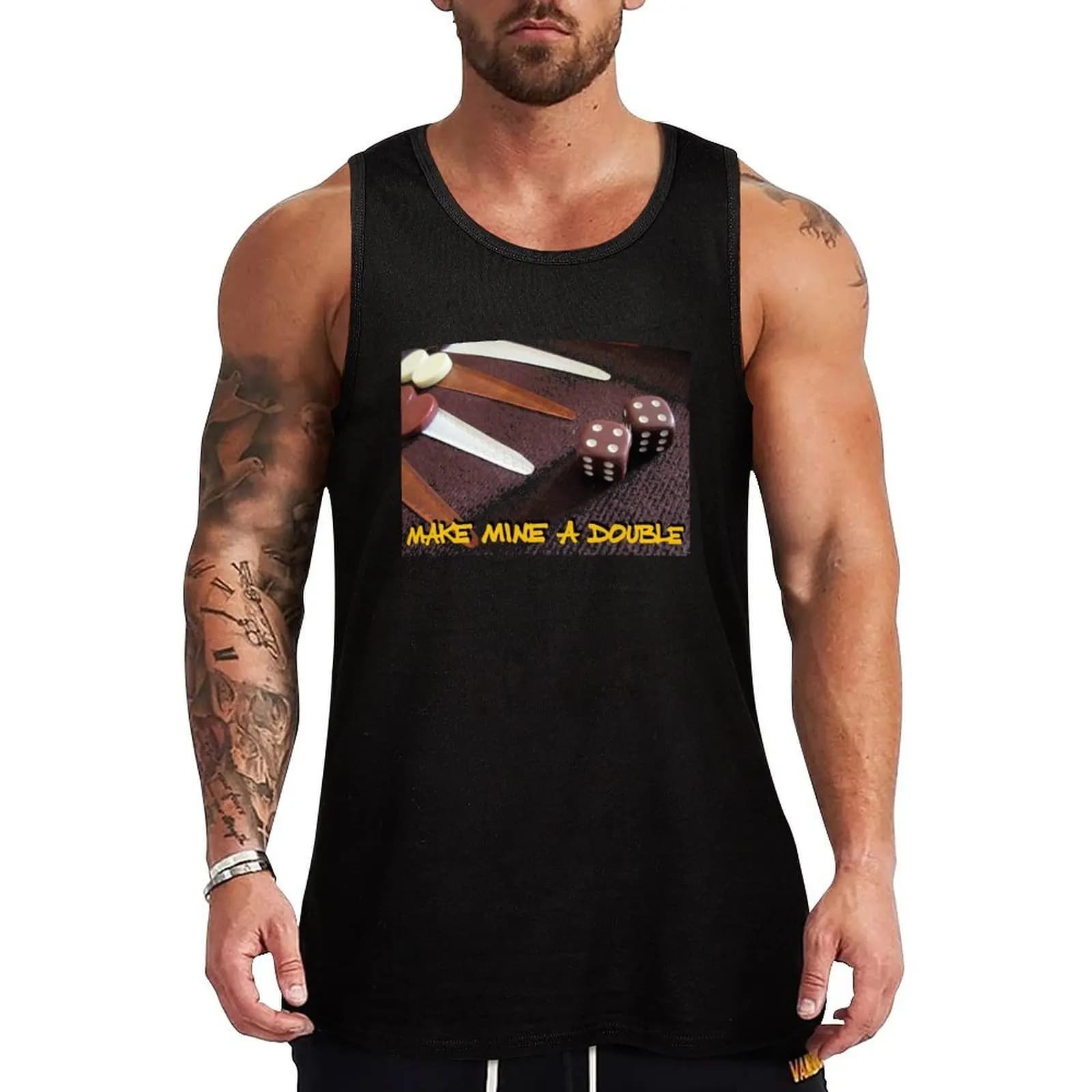 Make mine a double - backgammon Tank Top Lightweight Casual Tank Top Loose Summer Sleeveless