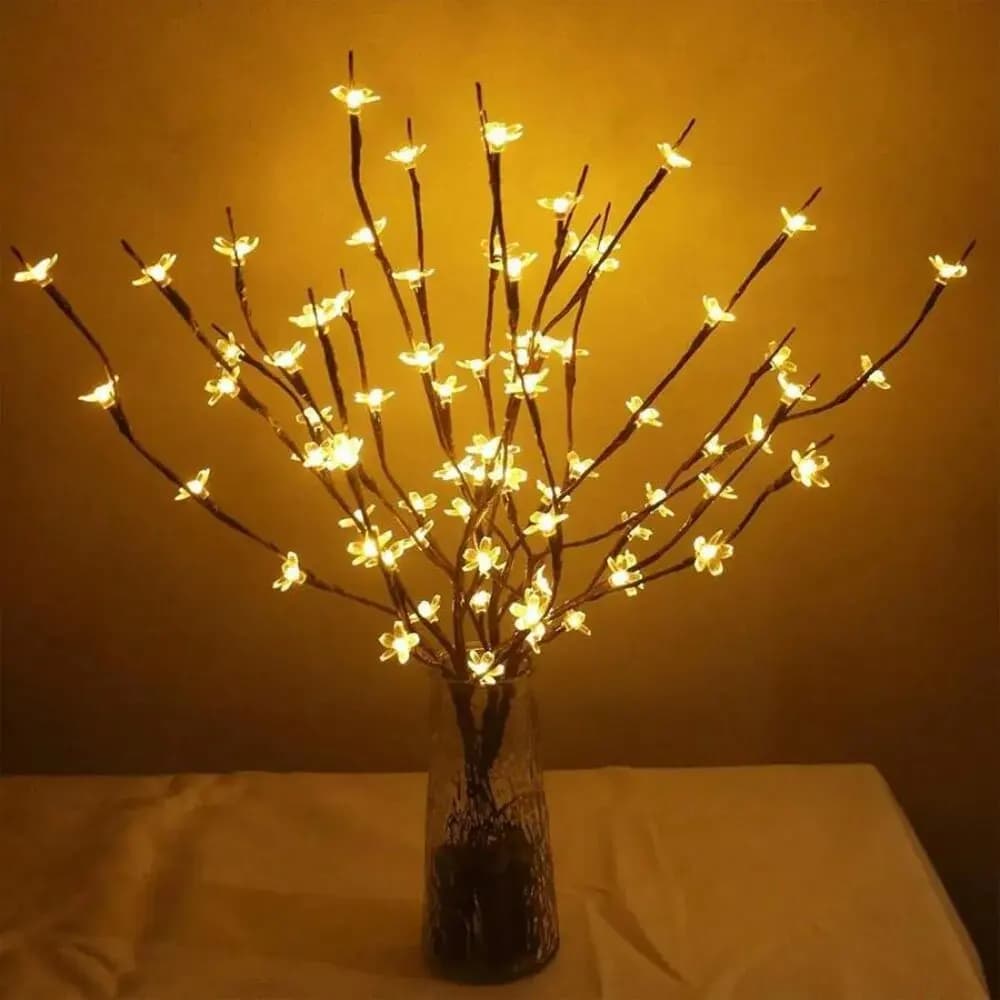 1PC/2PC Luci a ramo di ciliegio marrone con fiori di ciliegio, luci fatate per decorazioni interne ed esterne, luci a batteria per vasi