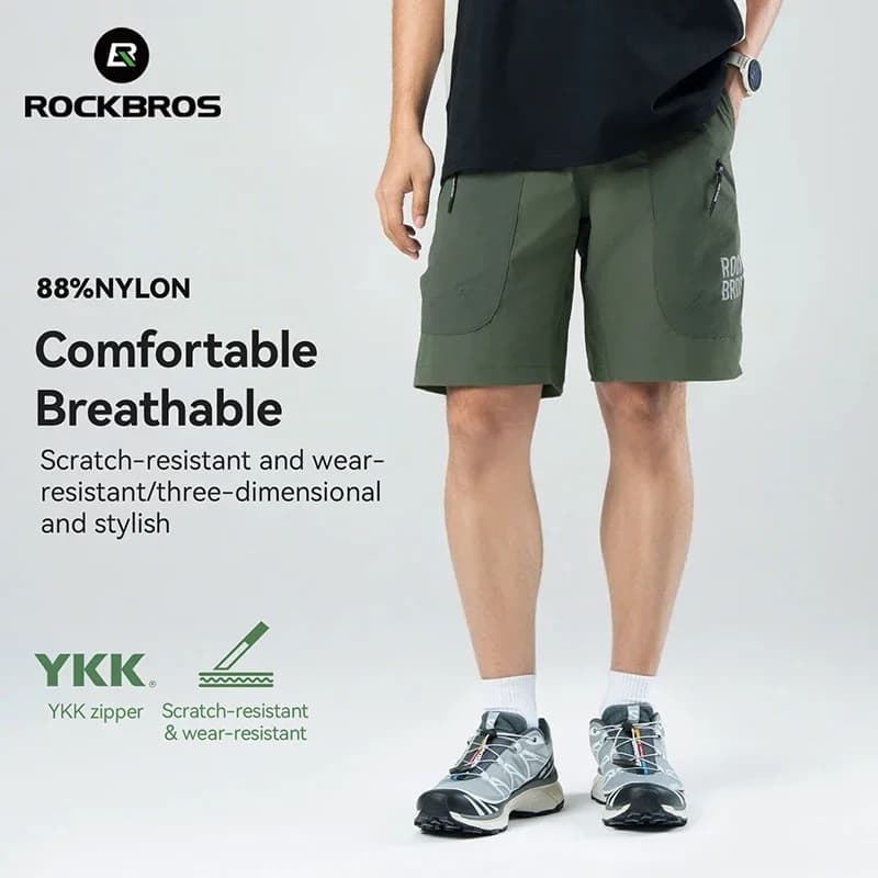 ROCKBROS Men's Quick-Dry Breathable Cycling Shorts for Outdoor Sports Casual Gear Suitable for Riding Hiking Running & Commuting