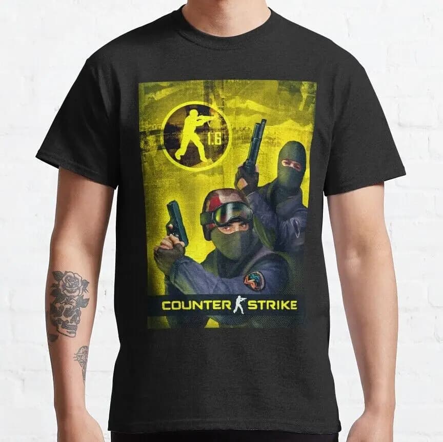 T-shirt unisex classica Counter Strike 1.6 Cover Art S-5XL