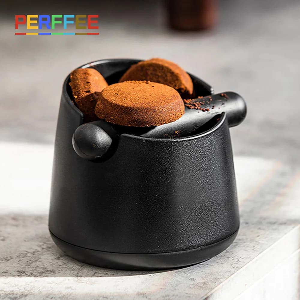 Busta per caffè con barra in gomma Contenitore per fondi per caffè espresso da 0,8 litri Contenitore antiscivolo per caffè macinato Bidone per rifiuti Nero Bianco