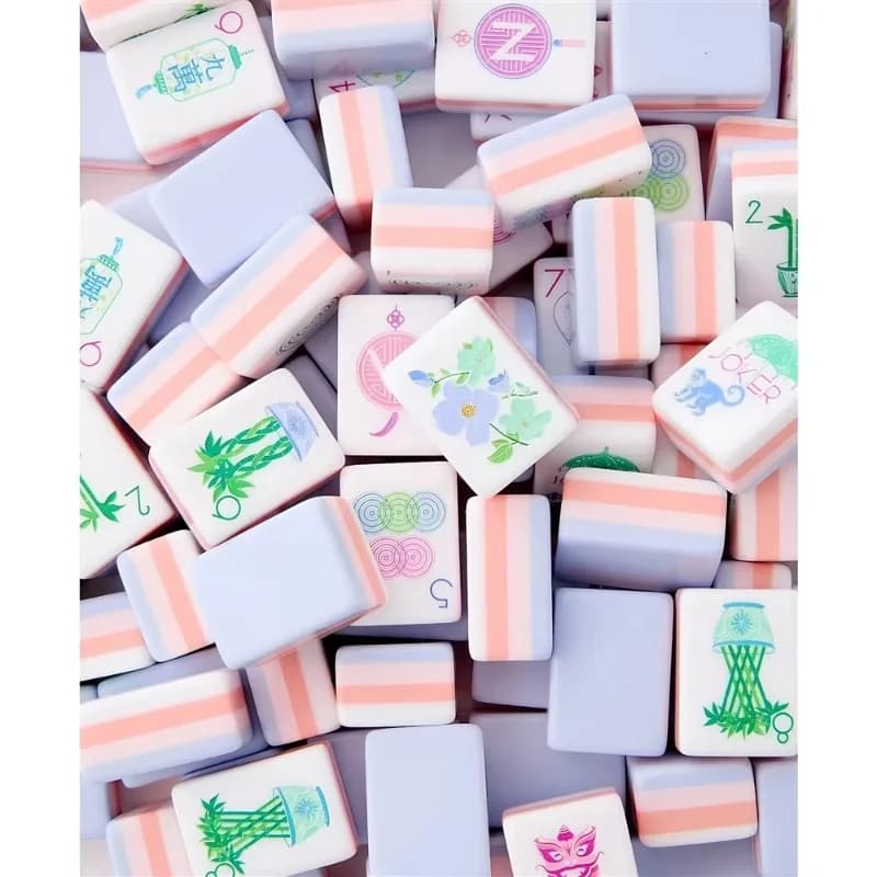 four-layer anti-fading mahjong tiles, new light purple, suitable for family, travel, friends gatherings, American mahjong tiles