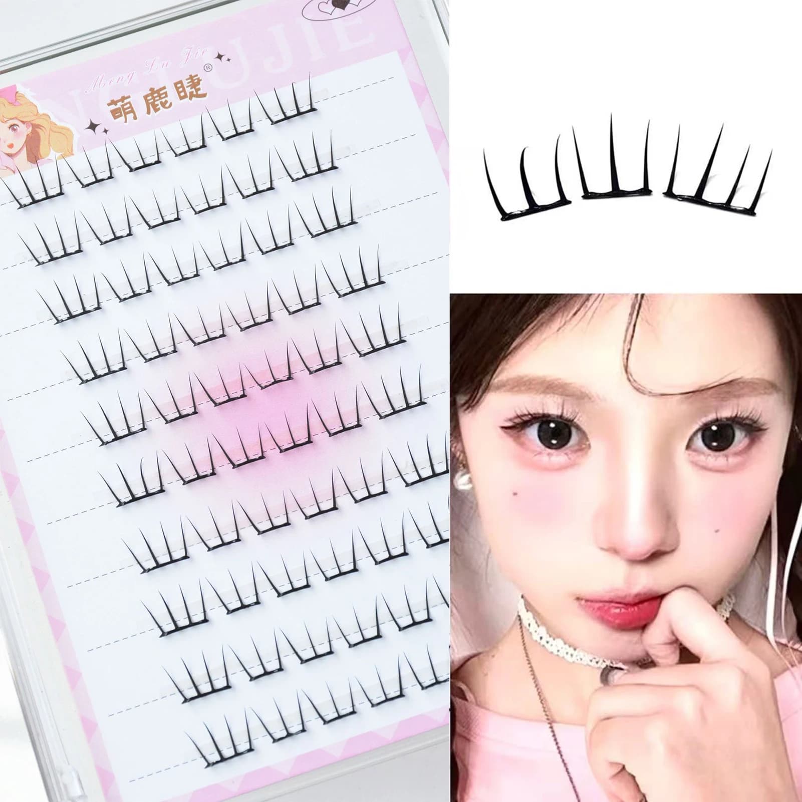 Self-adhesive individual eyelashes No glue needed Clutch sharpener Extension Knitwear Korean Fashion Manga for daily make-up