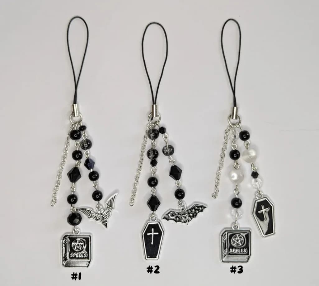Gothic phone charms - {Bearies} (halloween, spooky, pastel goth, grunge, y2k)