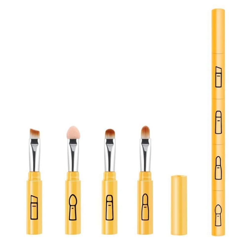 New 4 In 1 Makeup Brush With Plastic Handle Multi-use Eyeshadow Lip Brush Portable Makeup Tool