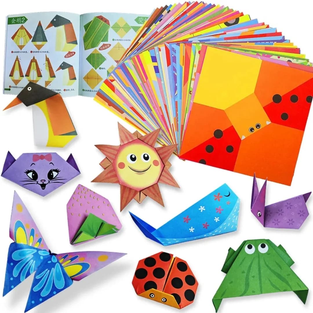 New Origami Kit 30 Sheets Origami Paper Craft Guiding Book DIY Art Craft Projects Supplies for Beginners Children Kids Boy Girls