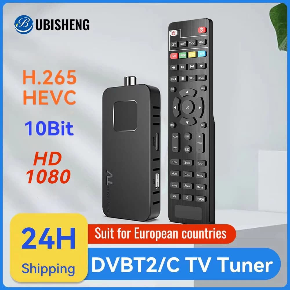 Per l'Europa H.265 DVB-T2 e C Decoder TV Dolby HD 1080P Mini TV Sintonizzatore HEVC 10Bit U8mini Ricevitore digitale terrestre Supporto WiFi