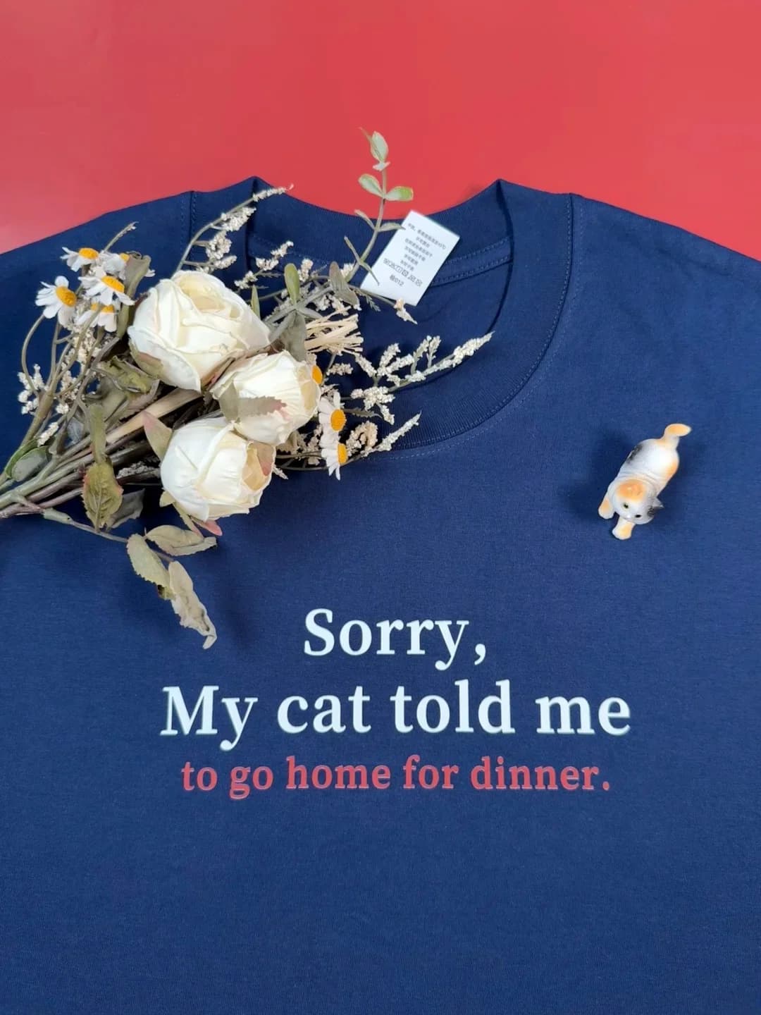 Cotton Short Sleeve T-Shirt Home for Dinner Design Print Unisex Breathable Comfortable round Neck Casual Style Tee