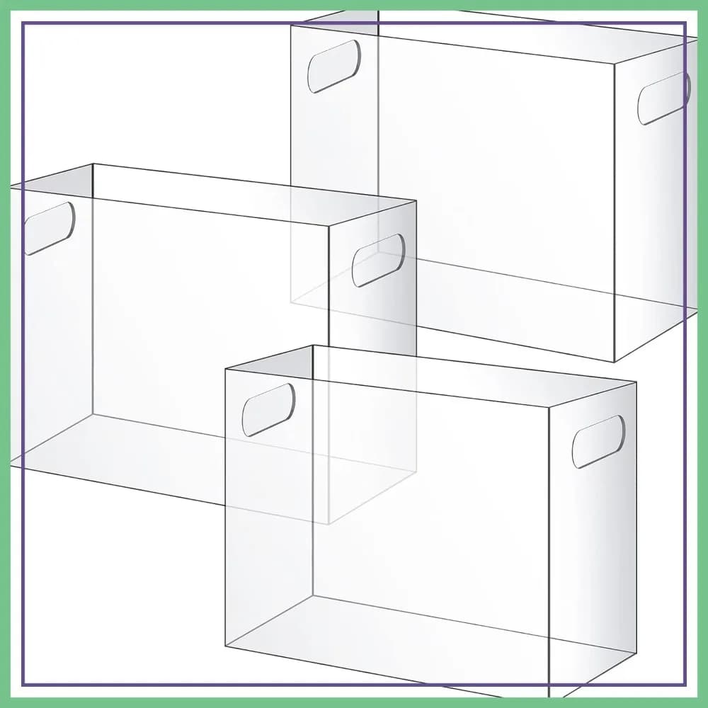 Organizzatore per Documenti in Acrilico, Set da 3 - Scatola da Scrivania con Maniglia, Porta Cartelle Trasparente per Ufficio, Casa, Scuola, Formato Lettera, 12,2x5,5x9,4 Pollici