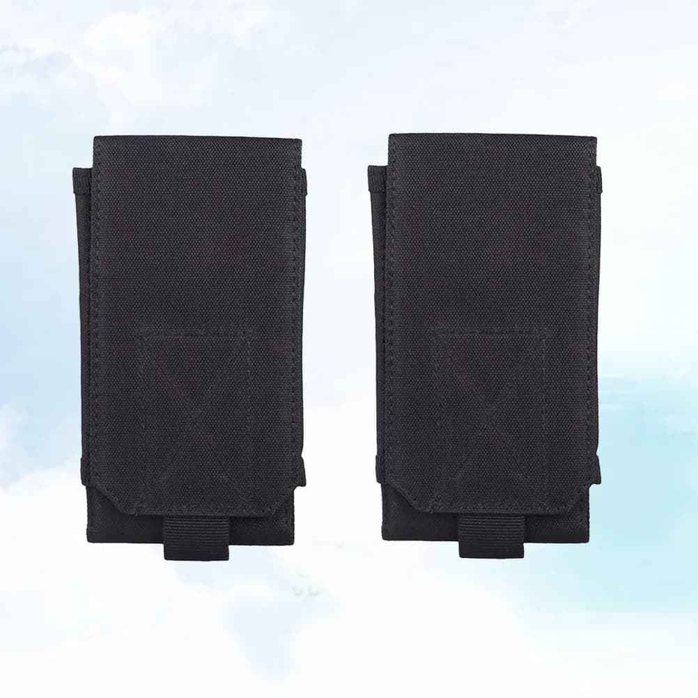 2 Pezzi Marsupio da Esterno Nero Compatto per Corsa, Marsupio Sportivo Multifunzione, Custodia Portatile per Telefono, Ciclismo, Arrampicata