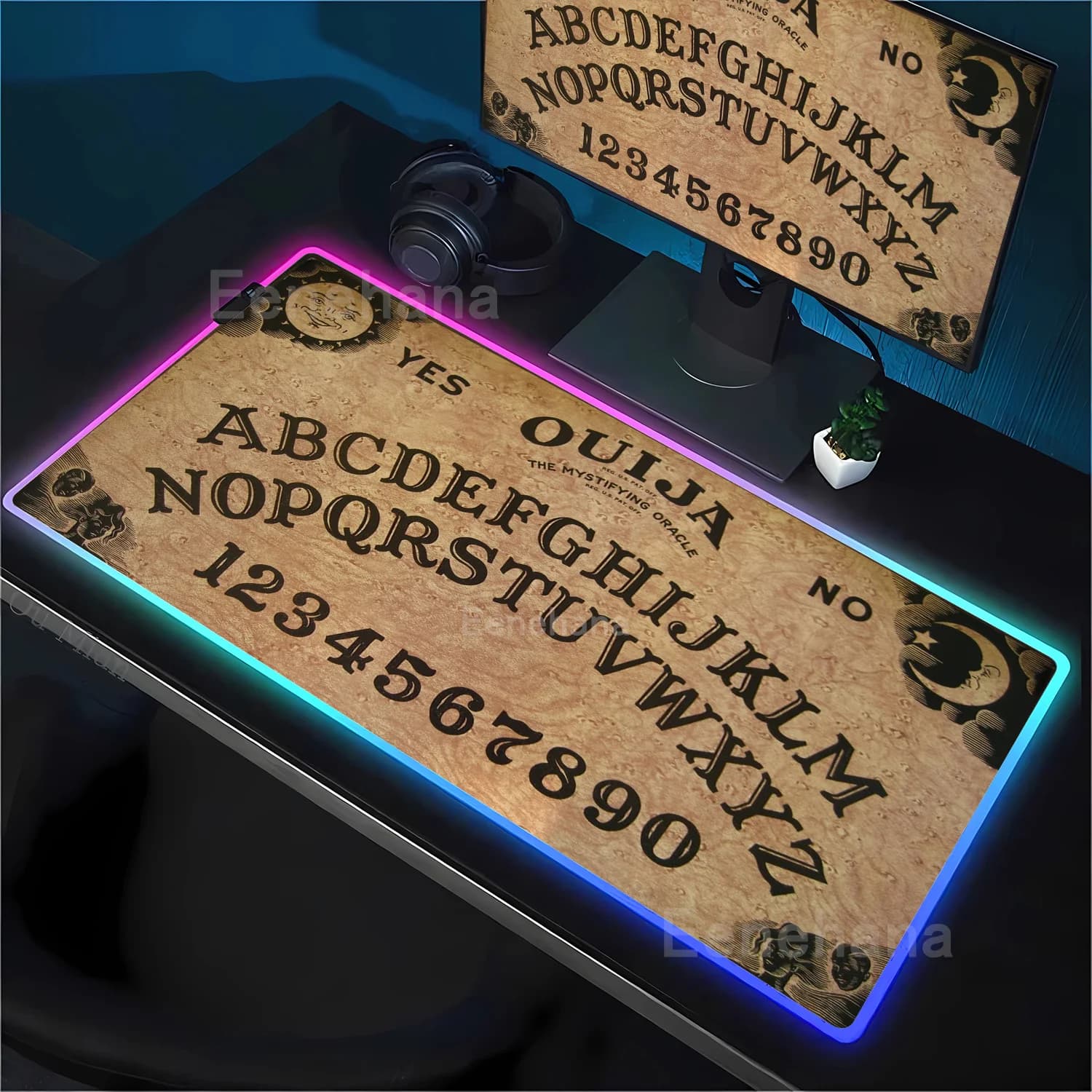 Game Gothic Ouija Mouse Pad character bright anime teclado mousepad large RGB accessories for office keyboard competitive desk mat