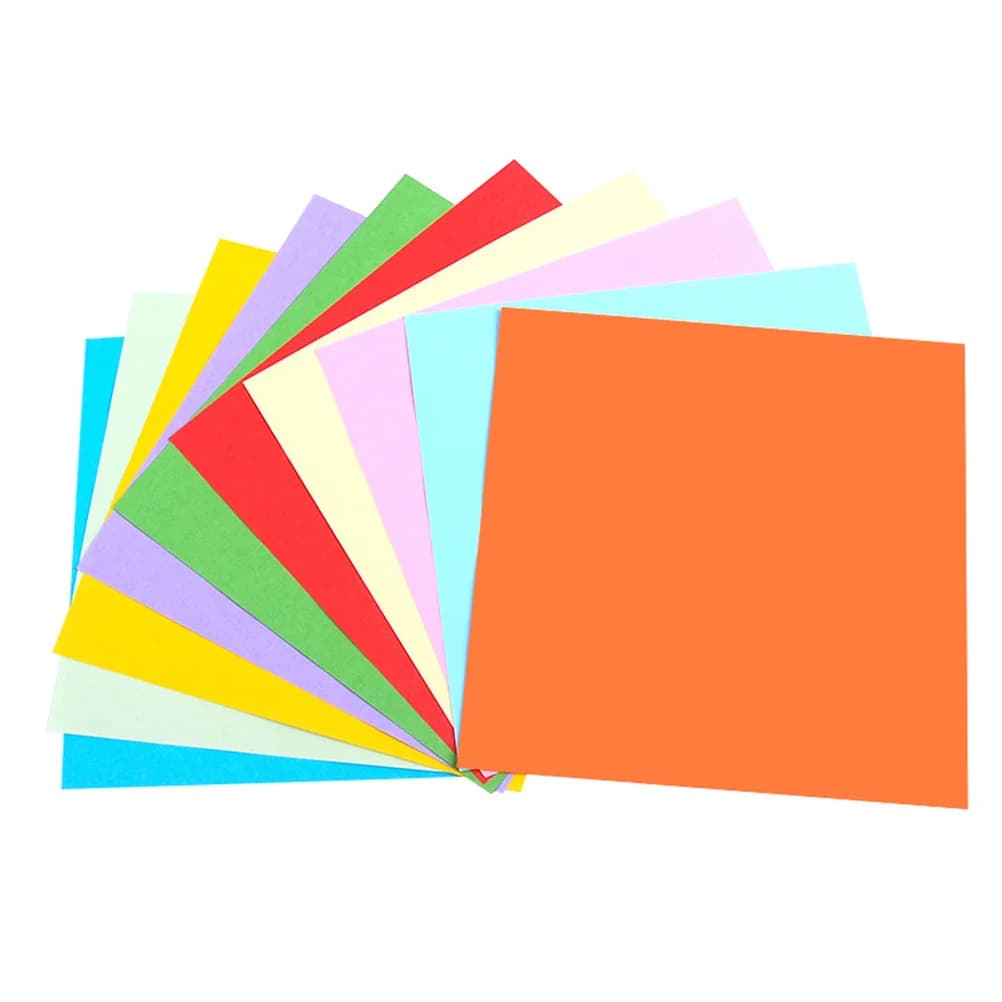 1000Pcs Origami Paper Square Color Double Sided 10 Vivid Colors Suitable for DIY Paper Crane Crafts Art Projects