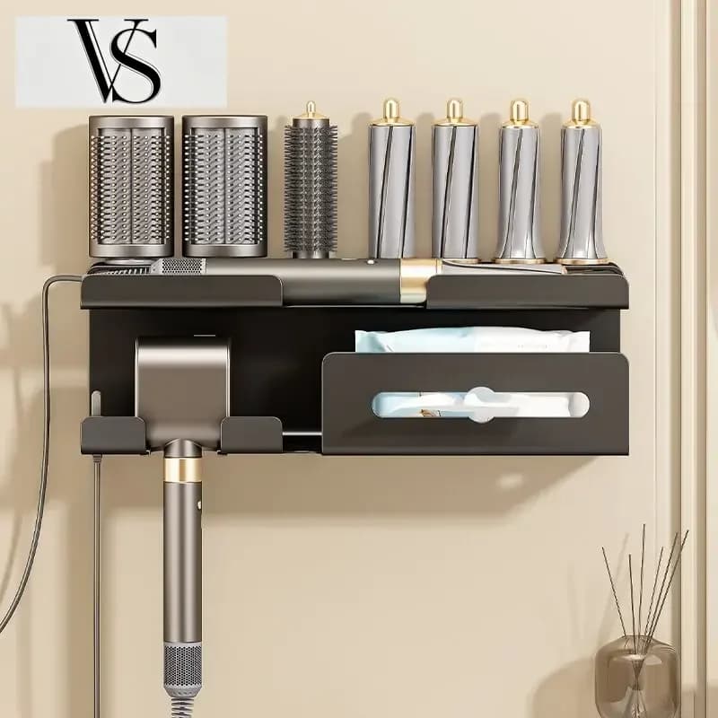 HS01/05/ Straightening Stylist Hair Clip Dryer No Storage Punching Rack Functional Multi Dyson Curling Iron Holder