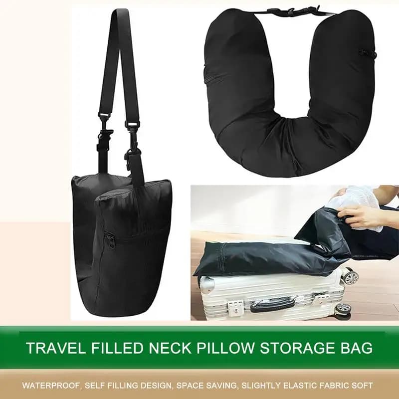 Cuscino per il collo imbottito da viaggio Bagagli Cuscino di supporto per il collo ricaricabile portatile salvaspazio Cuscino per poggiatesta per aereo per auto