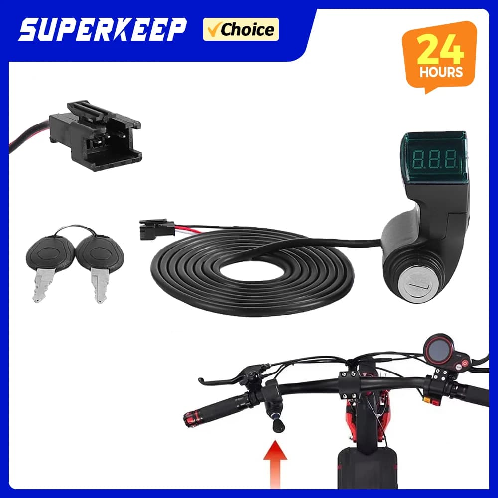 Blocco di accensione con 2 chiavi per KUGOO M4 ZERO 8X 10X 11X Scooter elettrico Cilindro Interruttore di avviamento Serrature Chiavi Monopattino Parte