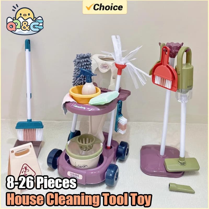 Simulazione Strumento per la pulizia della casa Set di giocattoli Giochi di ruolo Educativi per bambini Fai finta di fare Kit di lavori domestici Giocattoli per bambini Regalo di compleanno