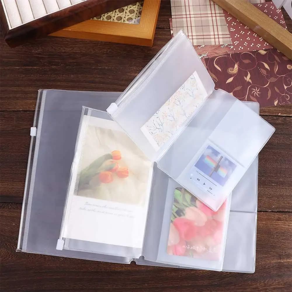 PVC Zipper Bag for Travelers Notebook Journal Planner Accessory Card Holder Storage Standard/Pocket/Passport Accessories Cute