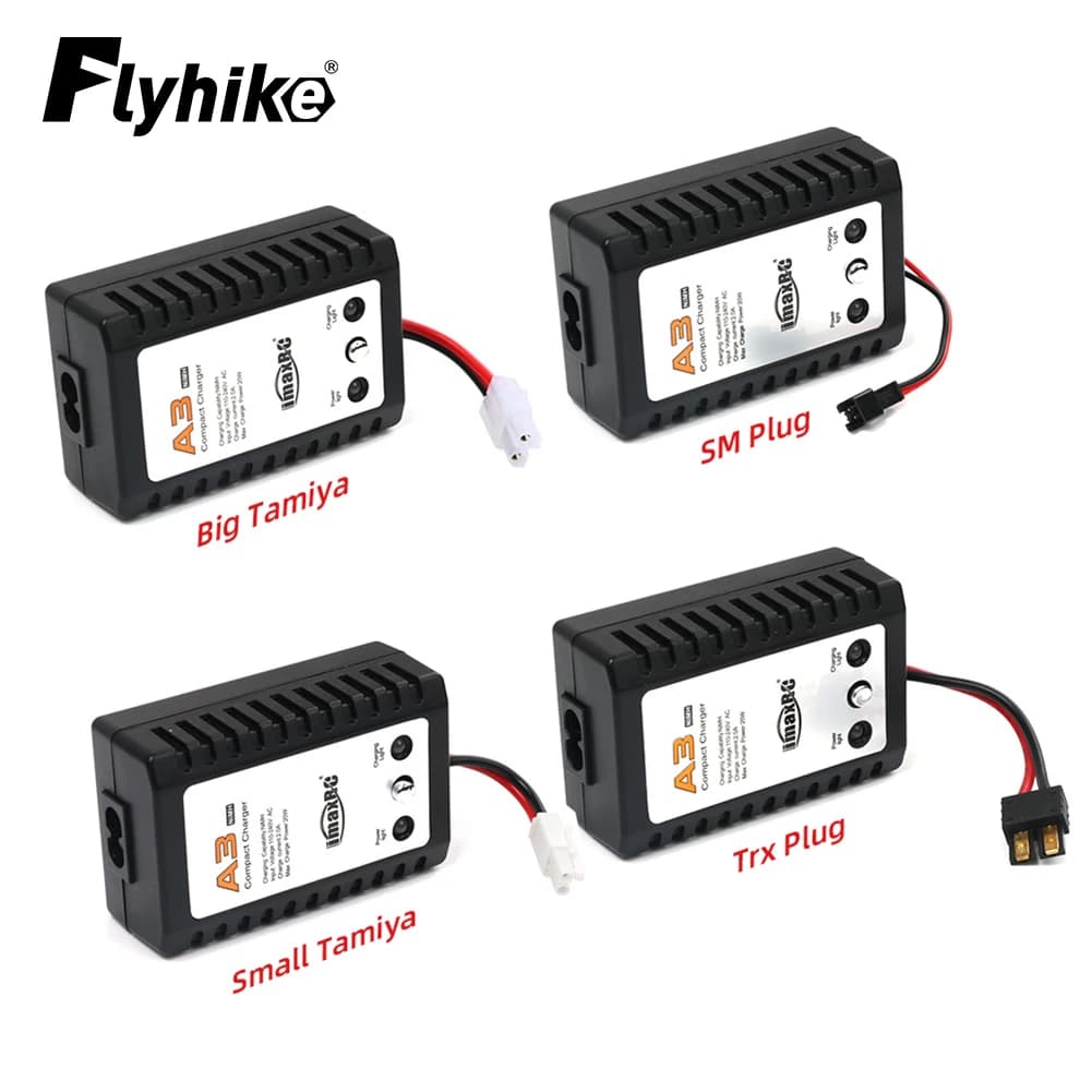 Caricabatterie IMAX A3 per connettori Tamiya/Trx/Small Tamiya/SM, caricatore intelligente 1-10S 20W per auto RC, droni, aerei e barche