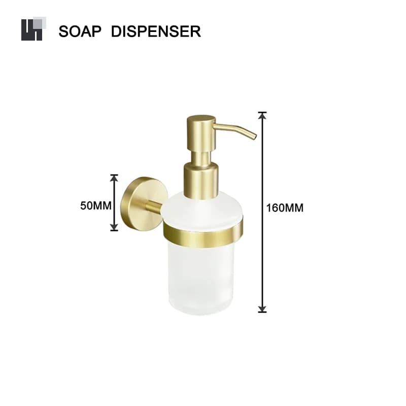 Brushed Gold Brass Knurled Wall-Mounted Towel Rack Paper Rack Towel Bar Cup Holder Toilet Brush Bathroom Hardware Accessories