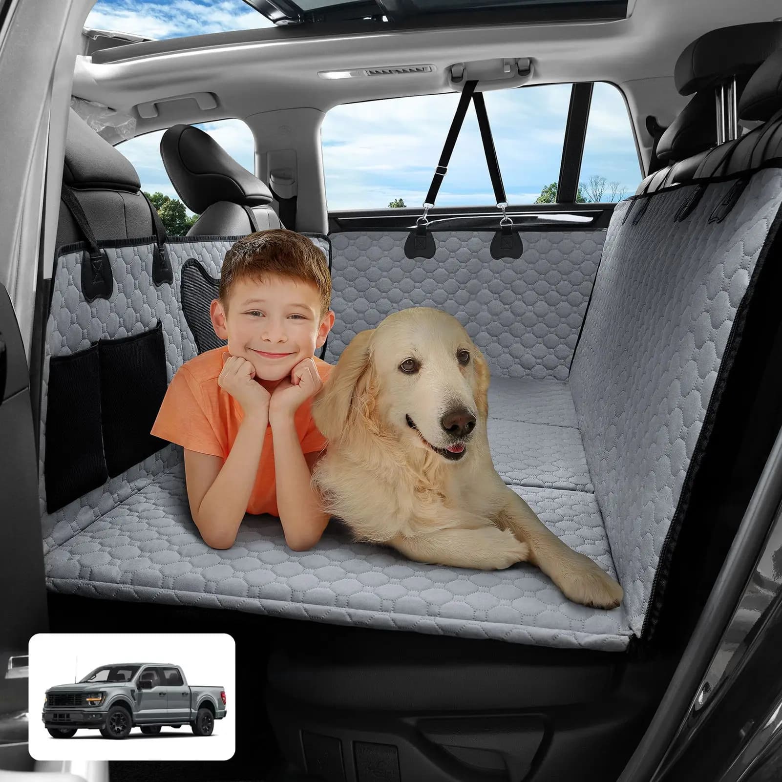 Coprisedile per Auto per Cani, Coprisedile per Animali Domestici, Amaca Resistente ai Graffi, Antiscivolo, Durevole, Morbido, Coprisedile Posteriore per Auto