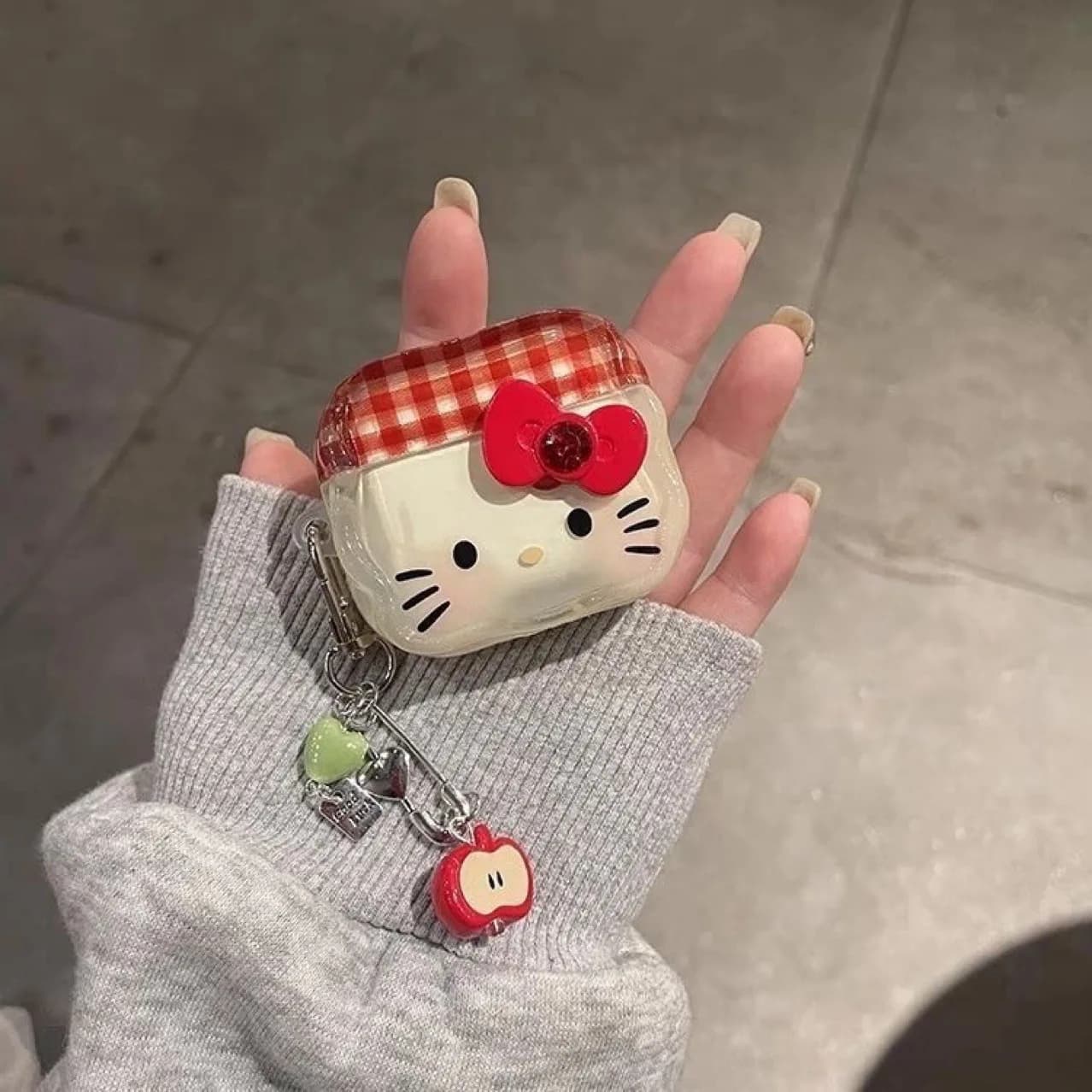 Hello Kitty Cartoon headset for Apple Airpods 4 3 Pro 2 1 Wireless Bluetooth headset with Apple Keyring