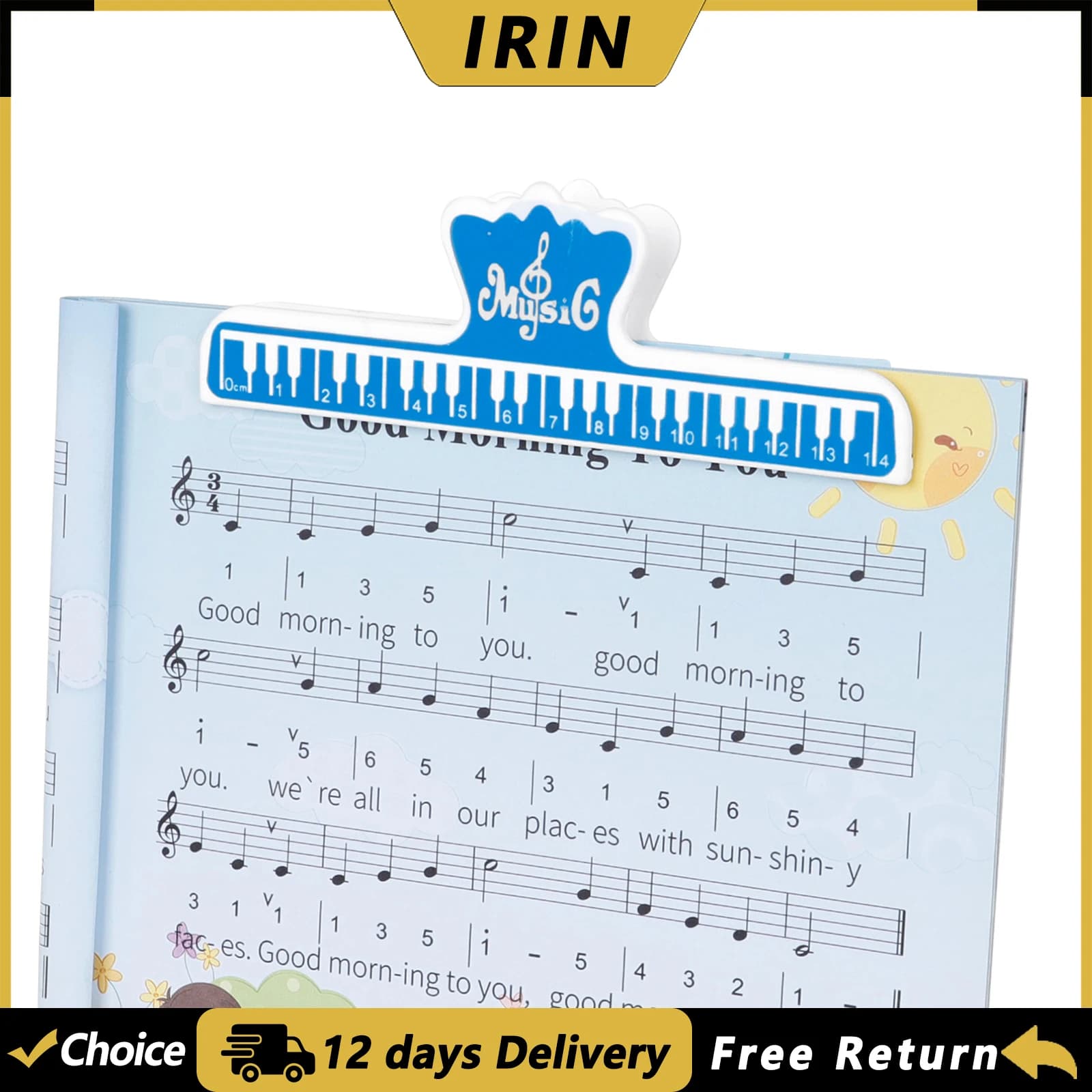 IRIN Sheet Music Clip Notes Stationery Files Archive Folder ABS Guitar Piano Violin Universal Music Score Clip