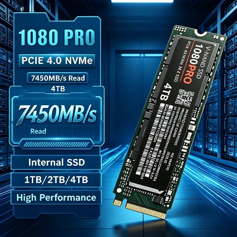 Original 2026 NEW M.2 NGFF PCIe 4.0 Internal SSD 1080PRO Up to 7450MB/s High Speed Solid State Drive for Laptop & Desktop PC