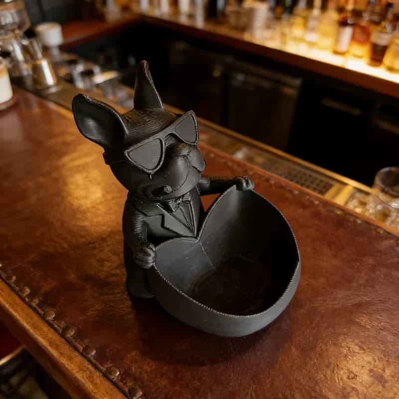 3D Printed French Bulldog Sunglasses Holder Large-Capacity Desktop Storage Bowl Cool Home Office Decorative Organizer