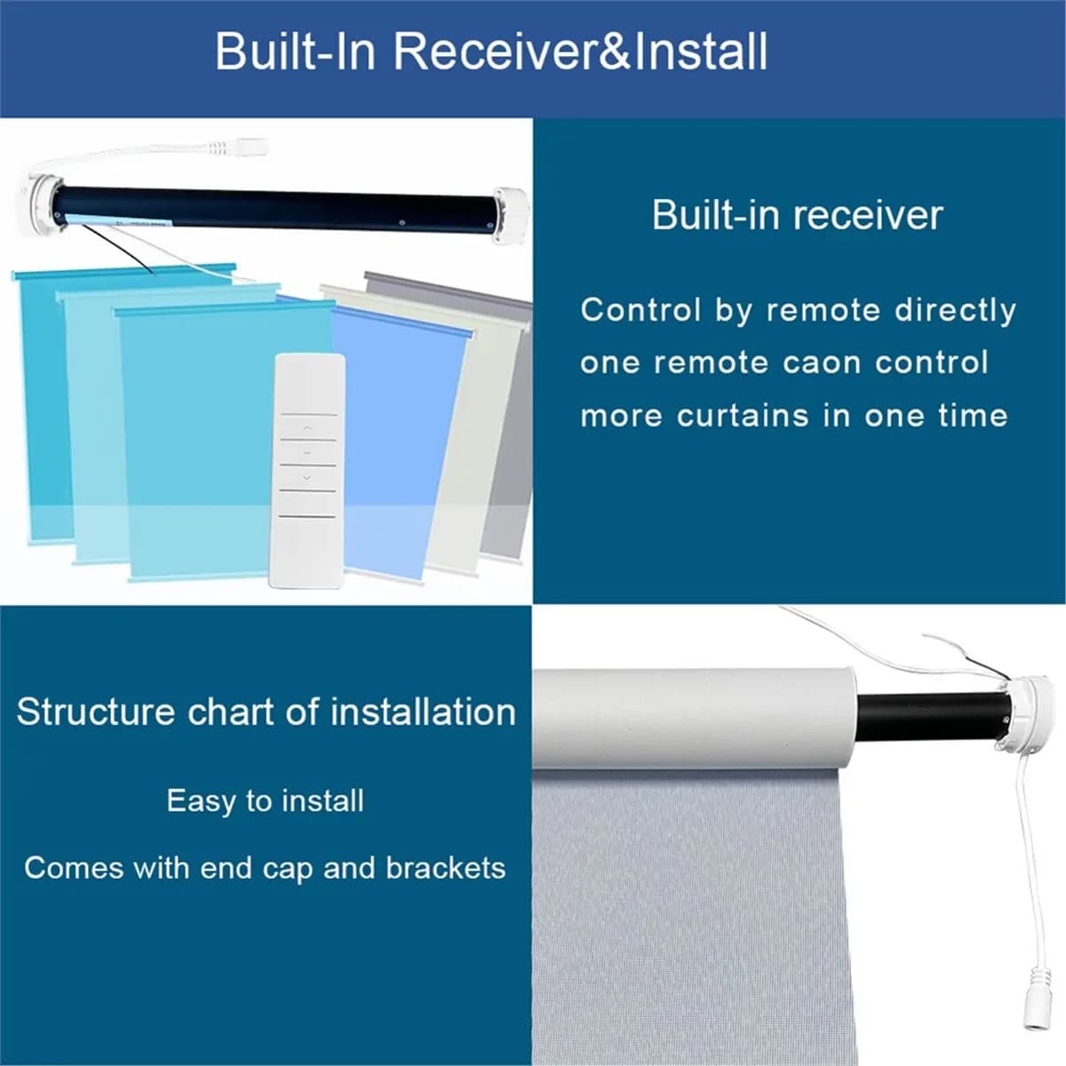 A77K Mini Motorize-Roller Blind Motor Smart Life App Shutter Shade Engine for 38mm Tube Voice Smart Control EU Plug