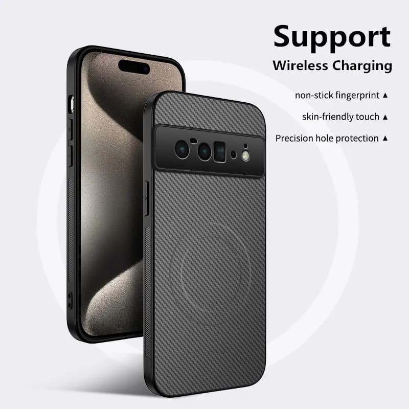Luxury Business Carbon Fibre Texture Magnetic Charging Case For Google Pixel 10 9 Pro XL 8 7 6 A Pro Camera Full-pack Back Cover