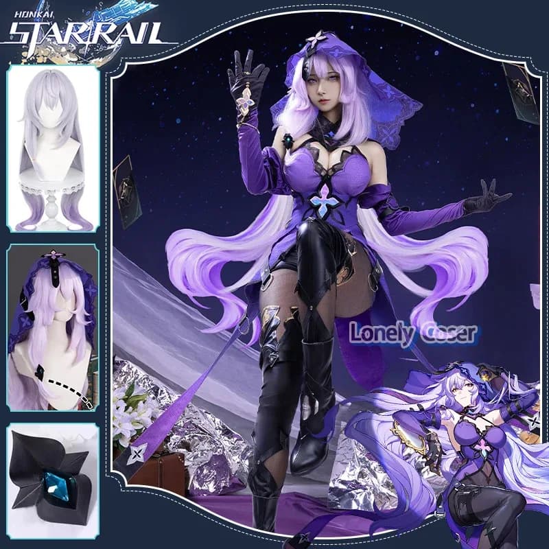 Costume cosplay cigno nero Honkai: Star Rail Dress Copricapo uniforme Bracciale Giardino di ricollezione Festa di Halloween per ragazze