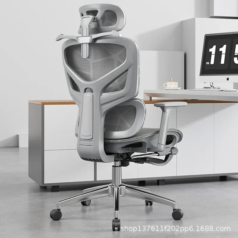 Sedia da Ufficio Ergonomica Regolabile in Altezza, Reclinabile, Schienale Alto in Rete, Sedia da Gaming per Computer, Supporto Lombare per Studio e Casa
