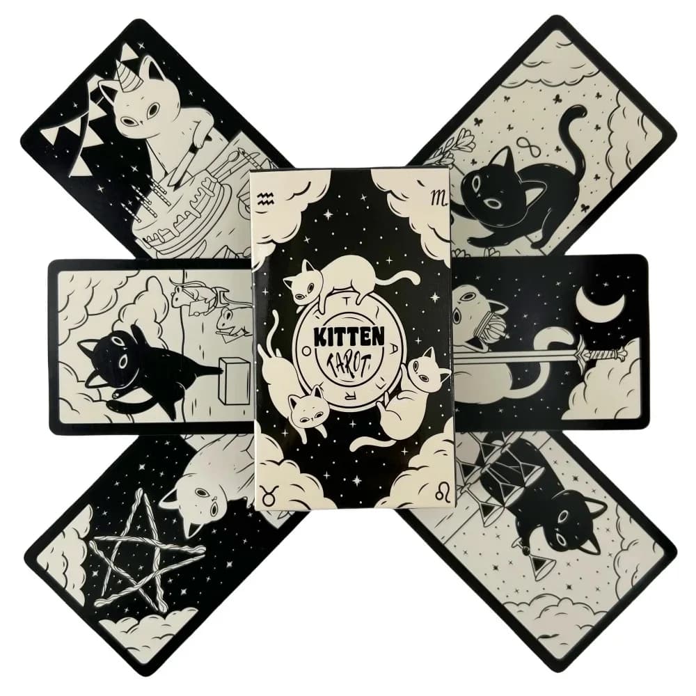 Carte dei tarocchi del gattino gatto Un mazzo da 78 Oracle Visioni inglesi Edizione divinazione Borad Giochi da gioco regalo