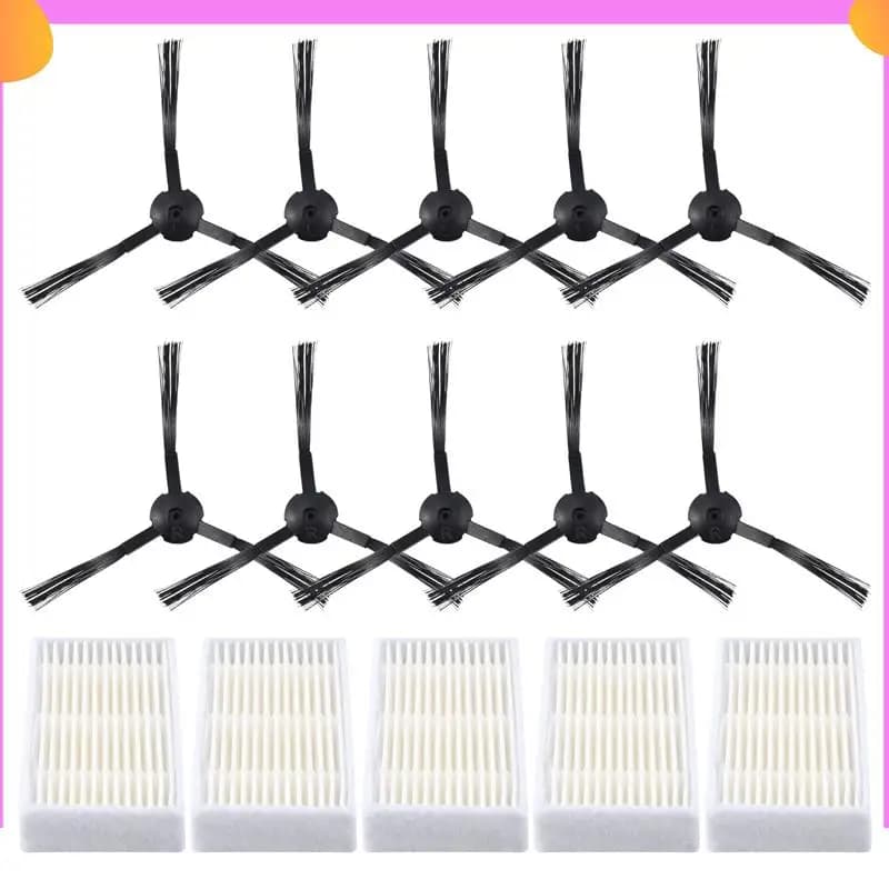 A23P Kit di accessori per aspirapolvere per Panda X500,Gutrend Joy90/Fun 110, Ecovacs Cr120/Cen540 Filtro Hepa X 5 pezzi + Spazzola laterale X