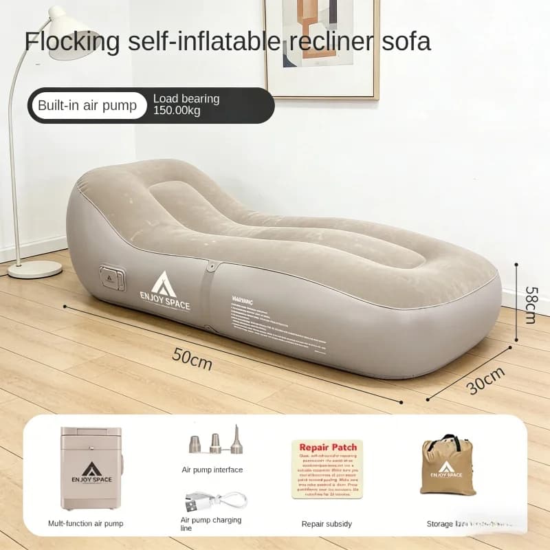 Poltrona Gonfiabile da Esterno per il Tempo Libero, Portatile, con Pompa Elettrica, Design Pieghevole Impermeabile per Casa/Campeggio