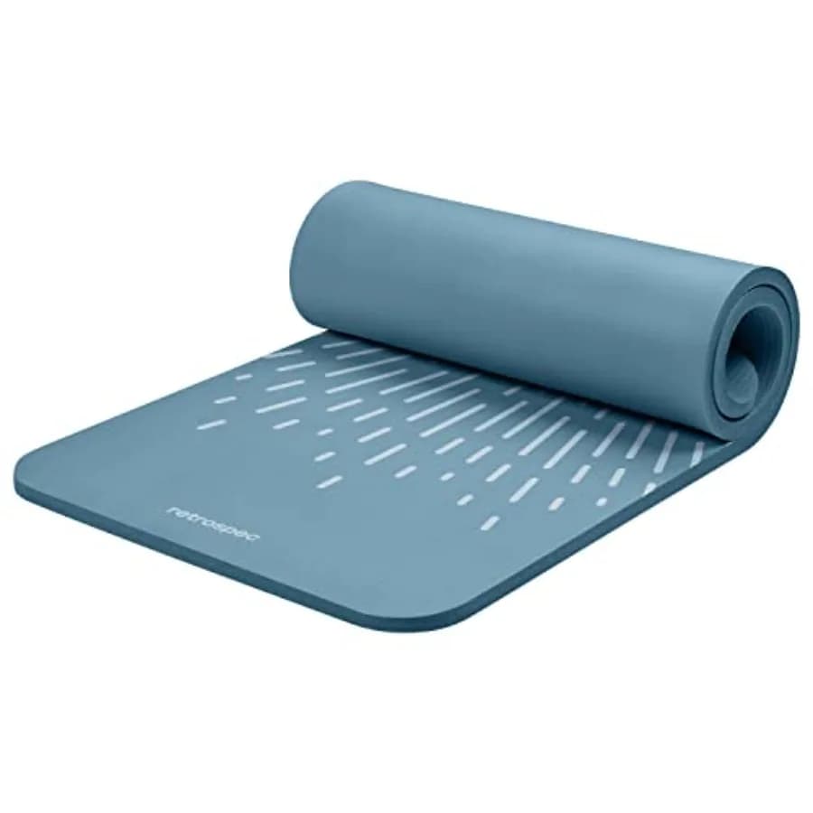 Tappetino da yoga Solana spesso 1 pollice con cinturino in nylon per uomo e donna - Tappetino antiscivolo per yoga a casa, pilates, stretching e esercizi a terra