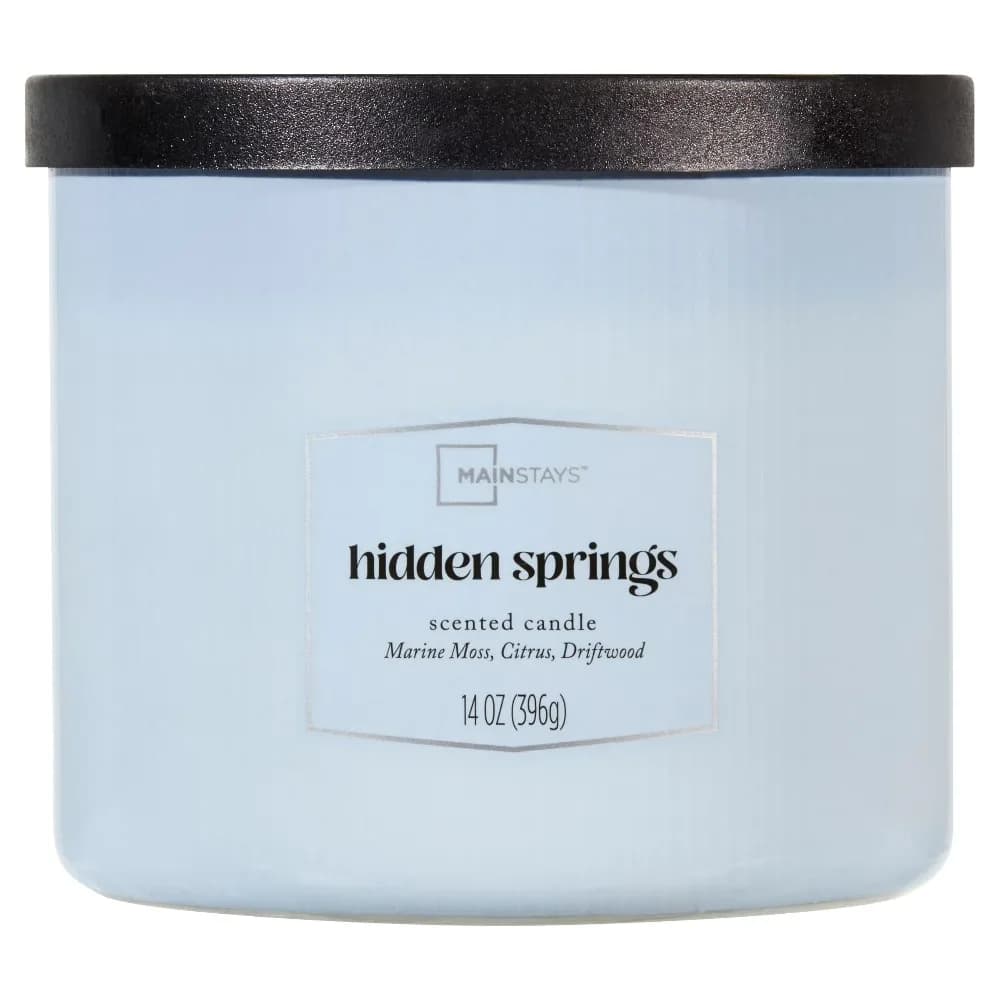 Mainstays 3 Wick Textured Wrapped Hidden Springs Candle, 14 Ounce