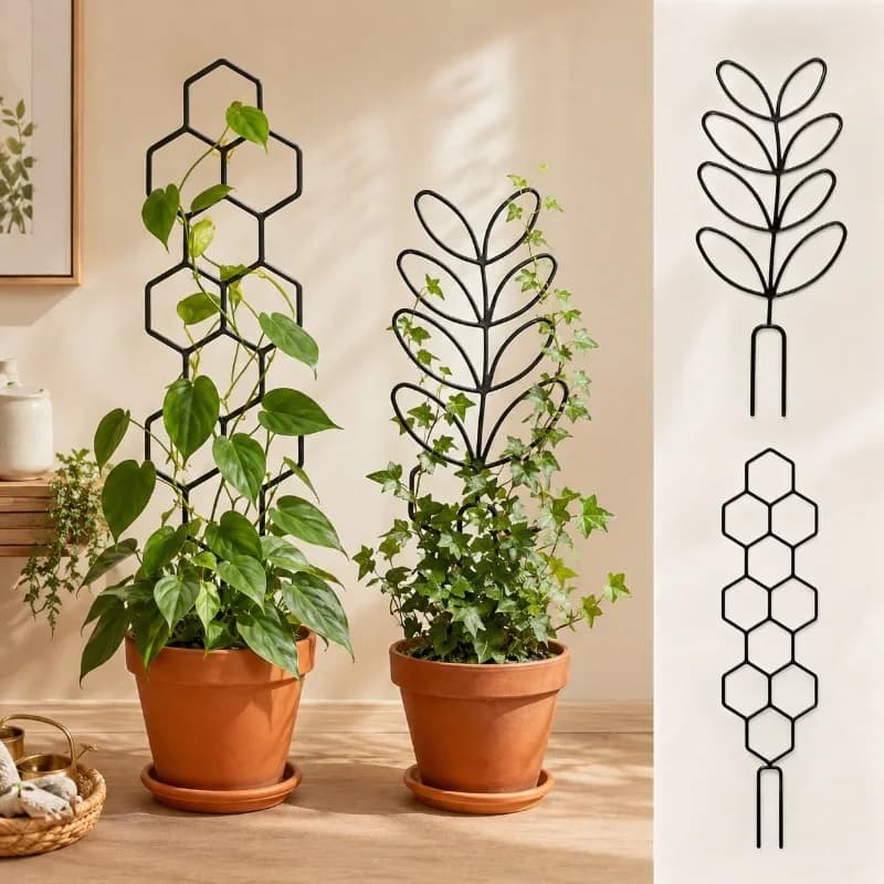2/4pcs Plant Support Fixed Frame Lattice Anti-rust Plastic Support Potted Vine Flower Indoor and Outdoor Garden Climbing Frame