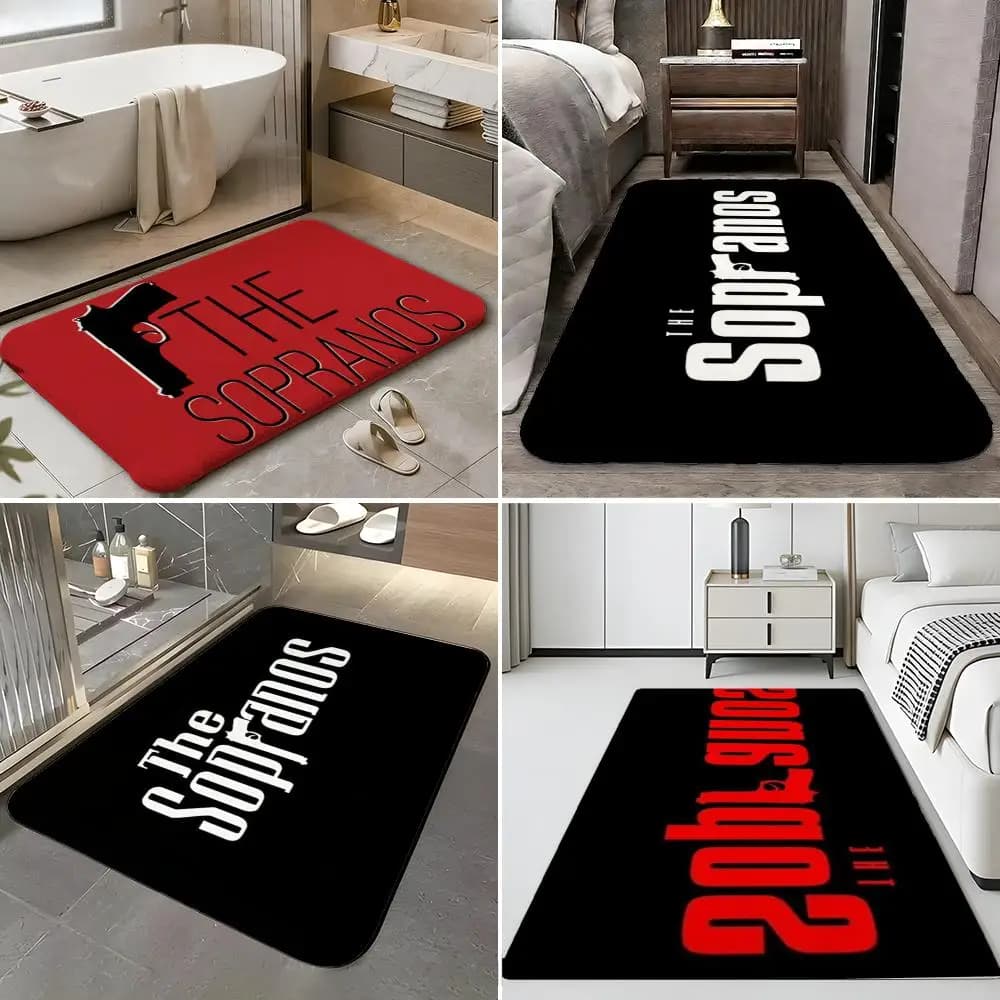 Tappetino Drama T-The Sopranos in morbida flanella, tappetino per porta d'ingresso, antiscivolo, assorbente, per bagno e camera da letto